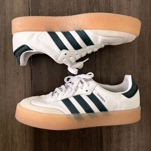 Adidas Samba  platform “Sambae” White and Green Sneakers